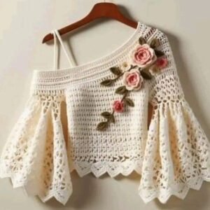 Crochet off-shoulder top