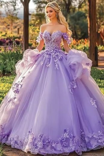 Lavender Tull Princess Gown