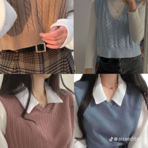 Women’s Cable Knit Sleeveless V-Neck Sweater Vest