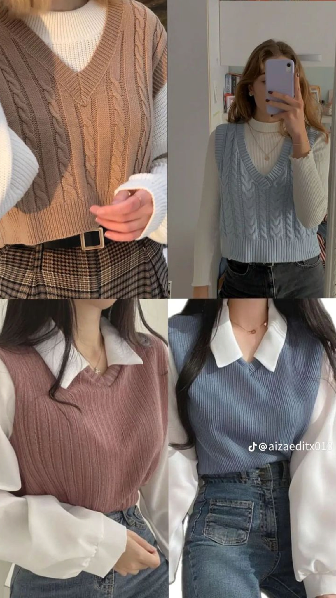 Women’s Cable Knit Sleeveless V-Neck Sweater Vest